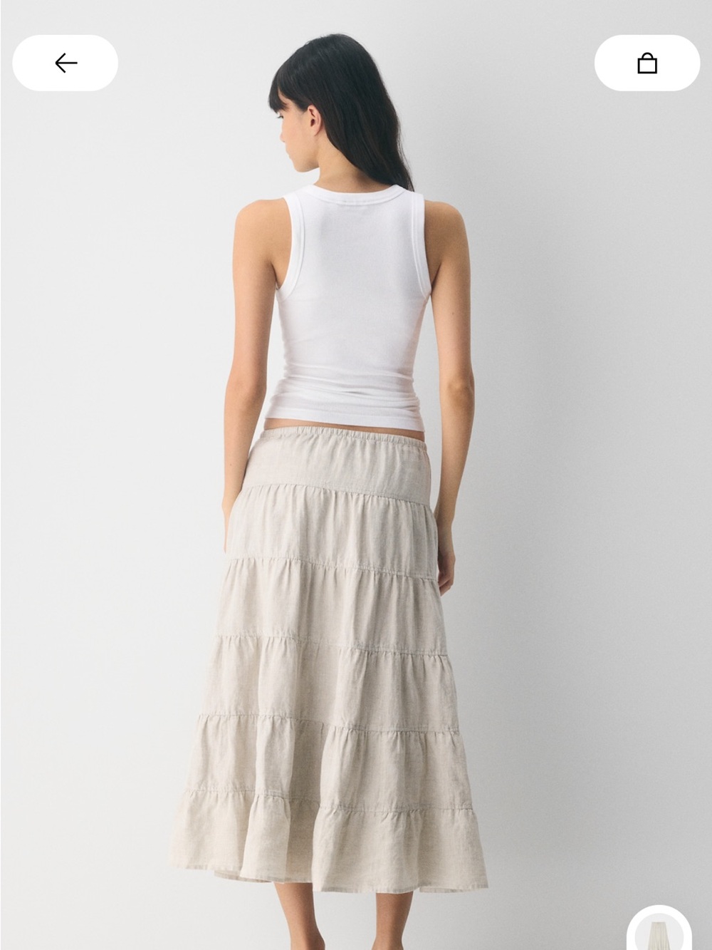 Aritzia Tiered Maxi Skirt in ecru- only worn once! - Picture 2 of 6